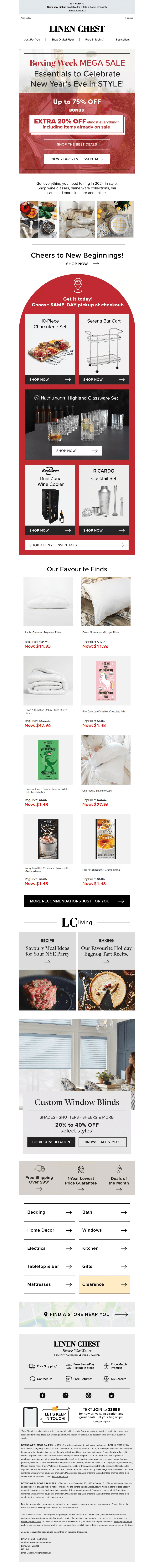 Linen Chest email from Sat, Dec 30, 2023