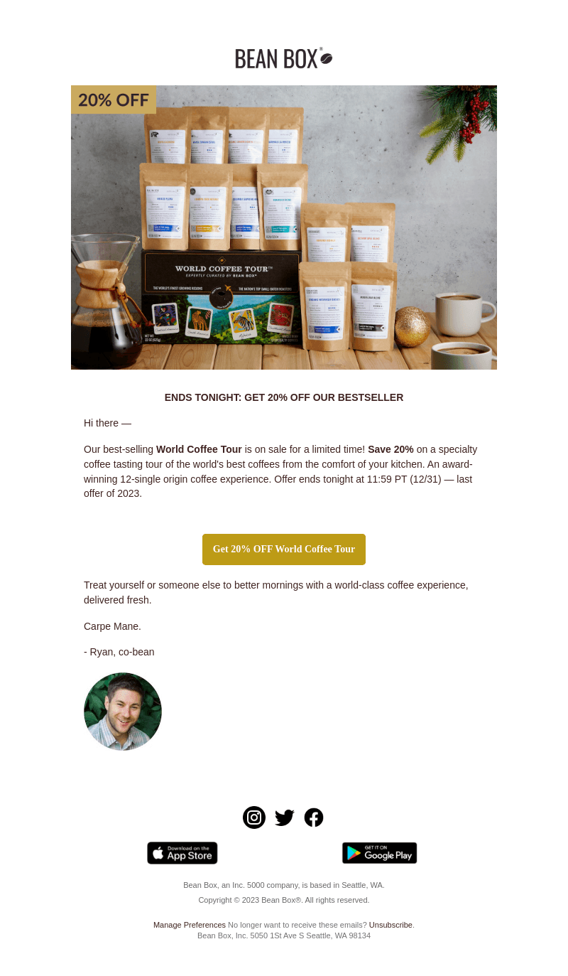 Ends Tonight: 20% OFF World Coffee Tour ☕ 🌎