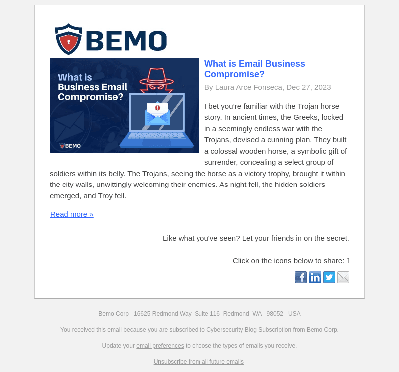What is Email Business Compromise?