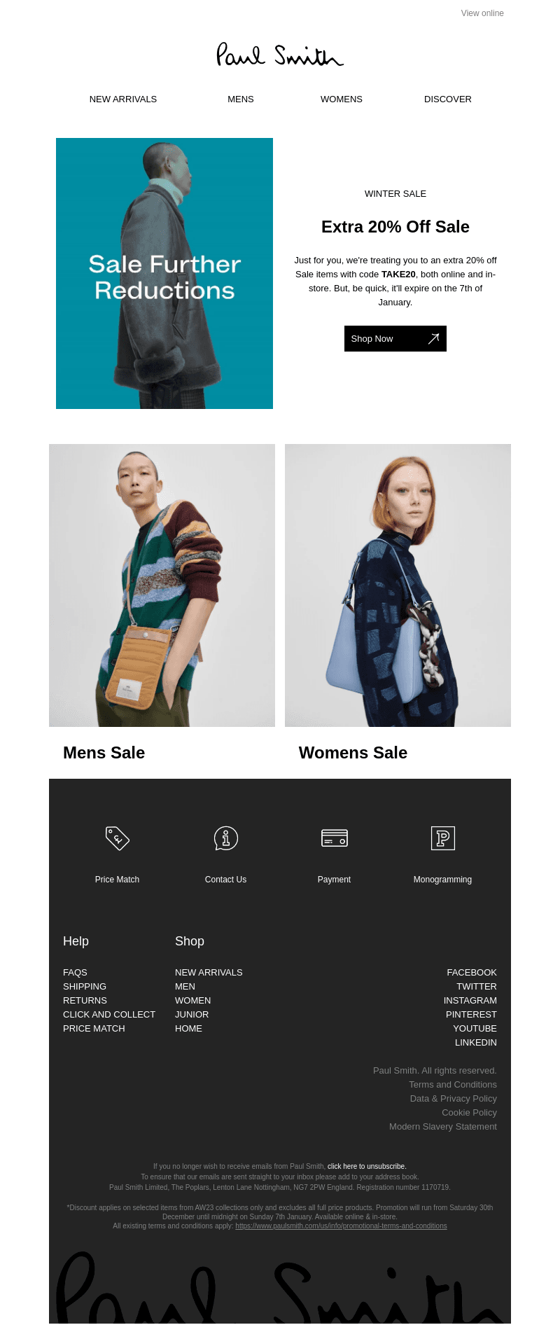 Sale: extra 20% off exclusively for you