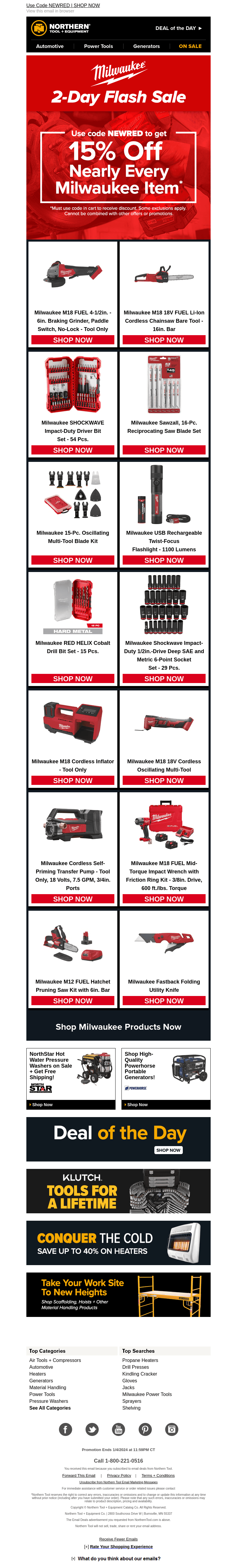 Milwaukee SALE: Take 15% Off Select Items!
