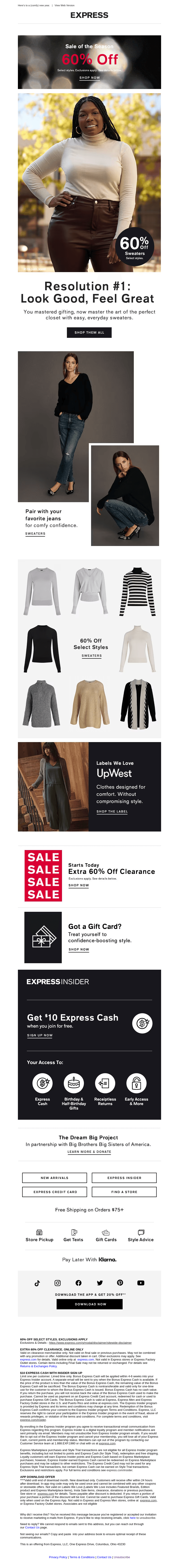 60% off the sweaters still on your list