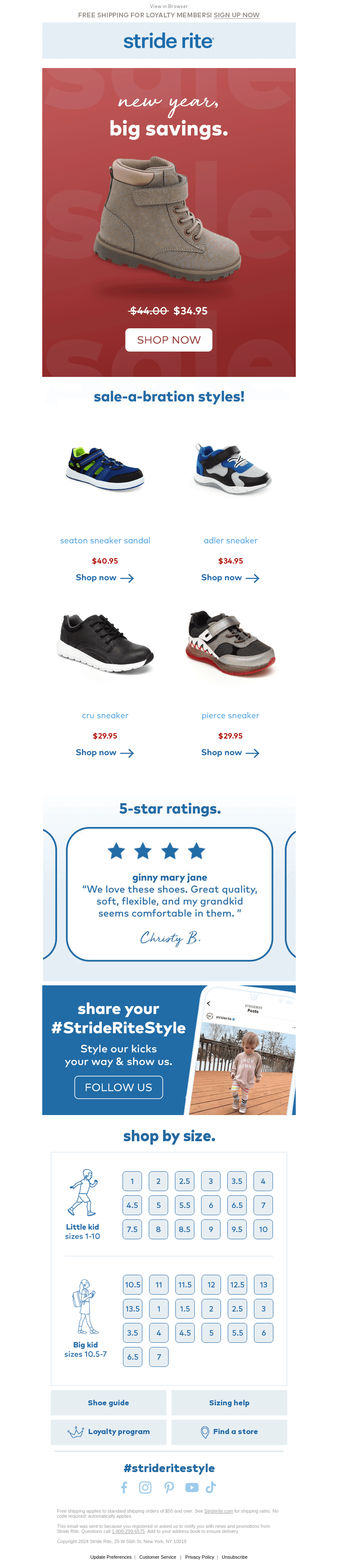 Stride Rite email from Sat, Jan 6, 2024