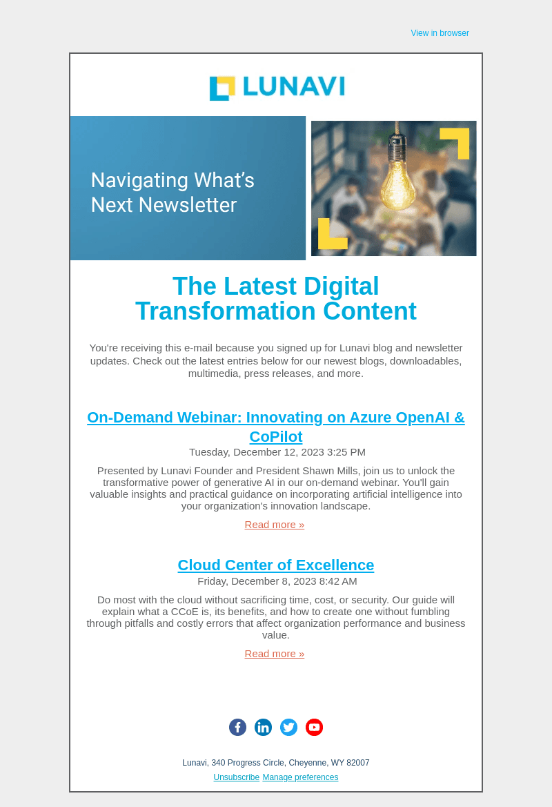 The Latest from Lunavi