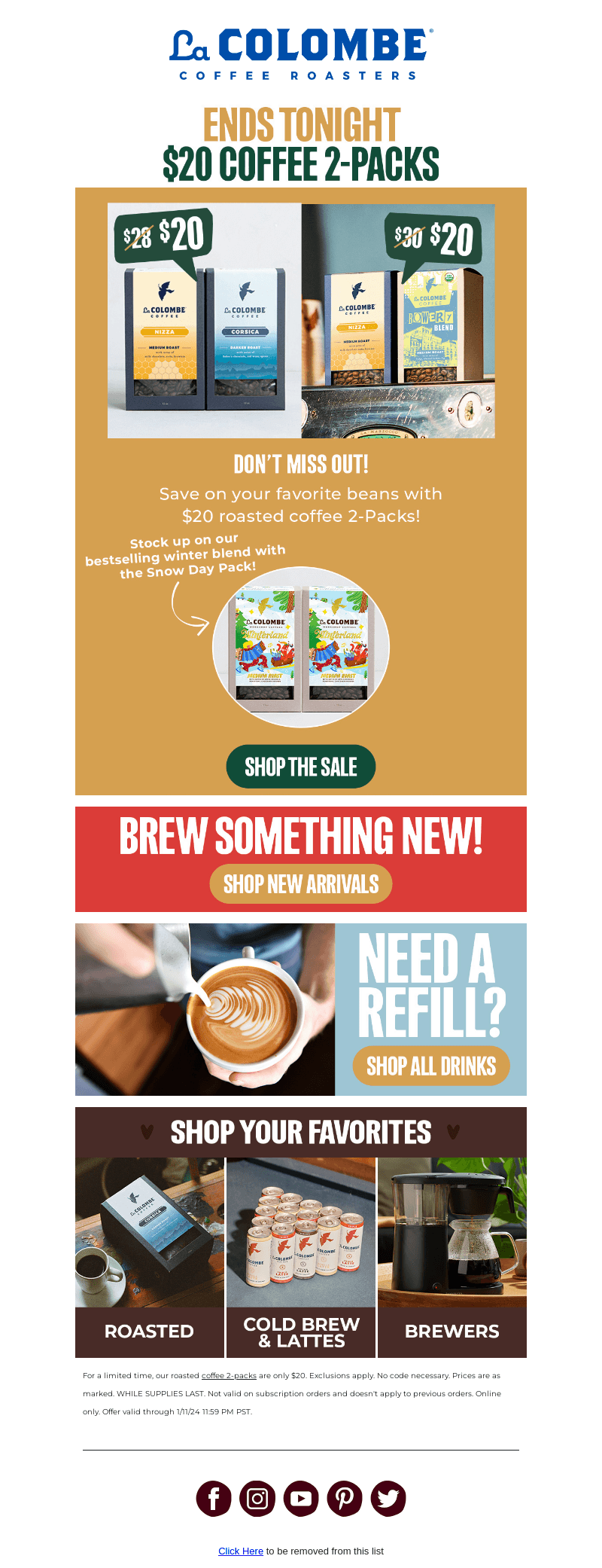 LAST CALL: $20 Roasted 2-Packs