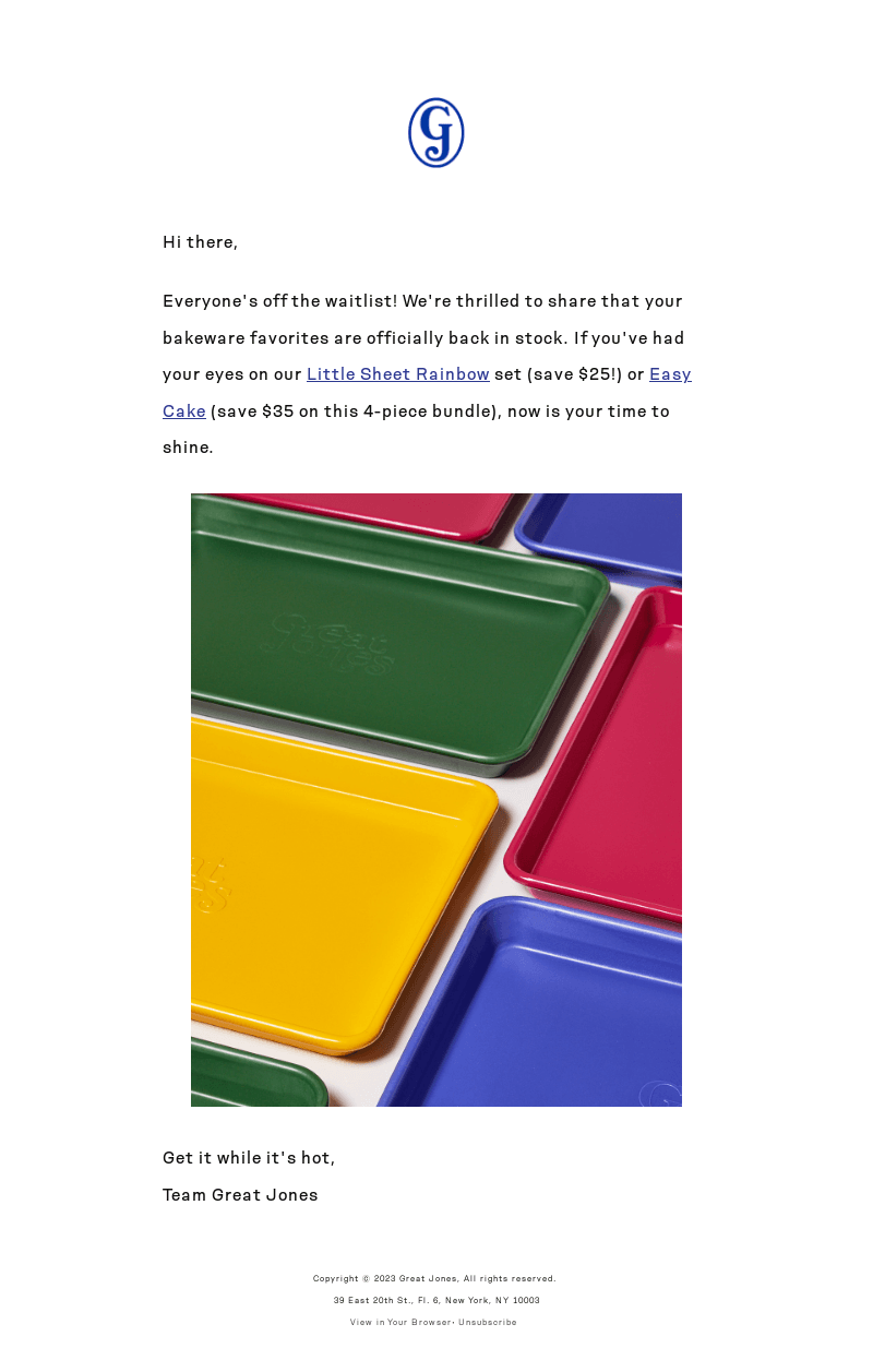 The Great Bakeware Restock