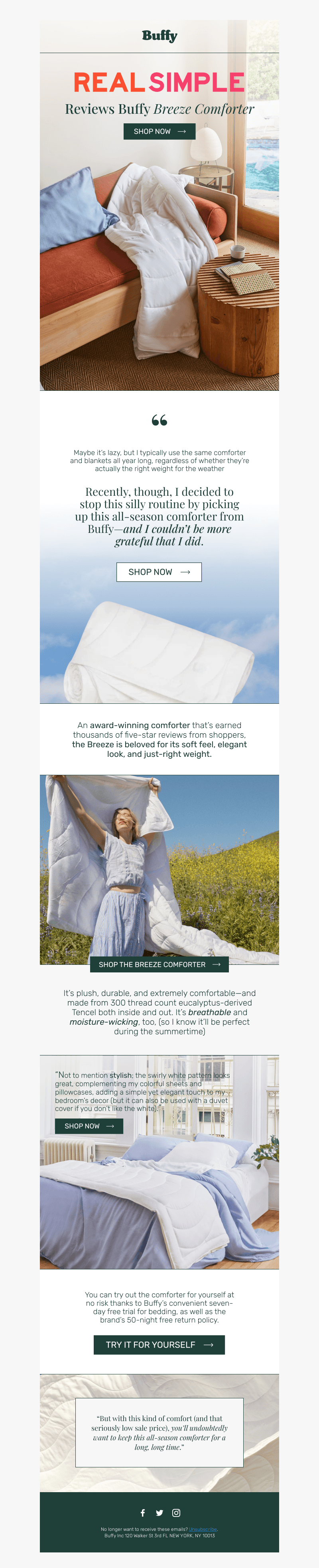 Real Simple reviews Buffy