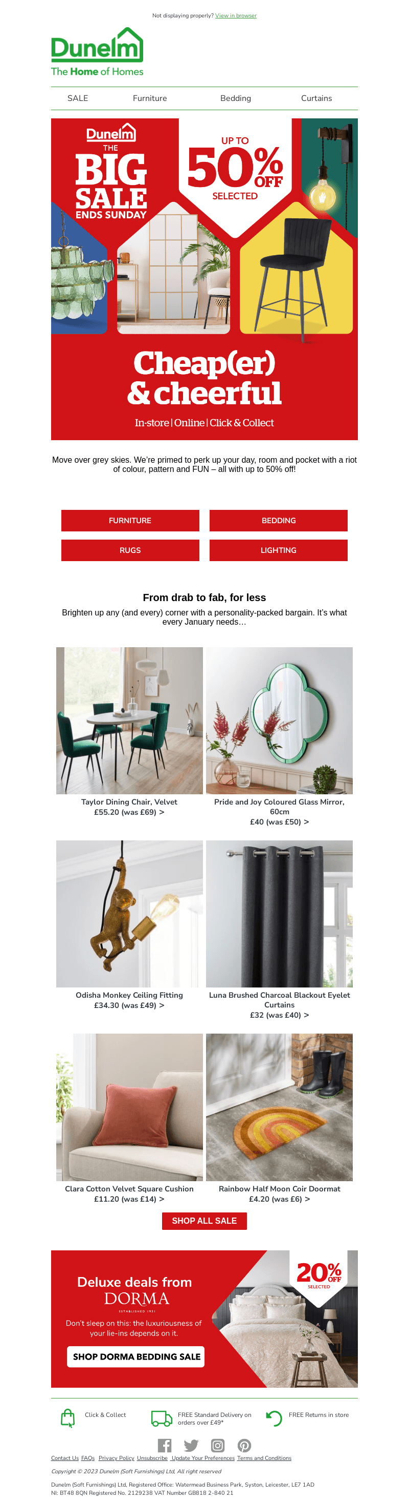 Dunelm email from Mon, Jan 15, 2024