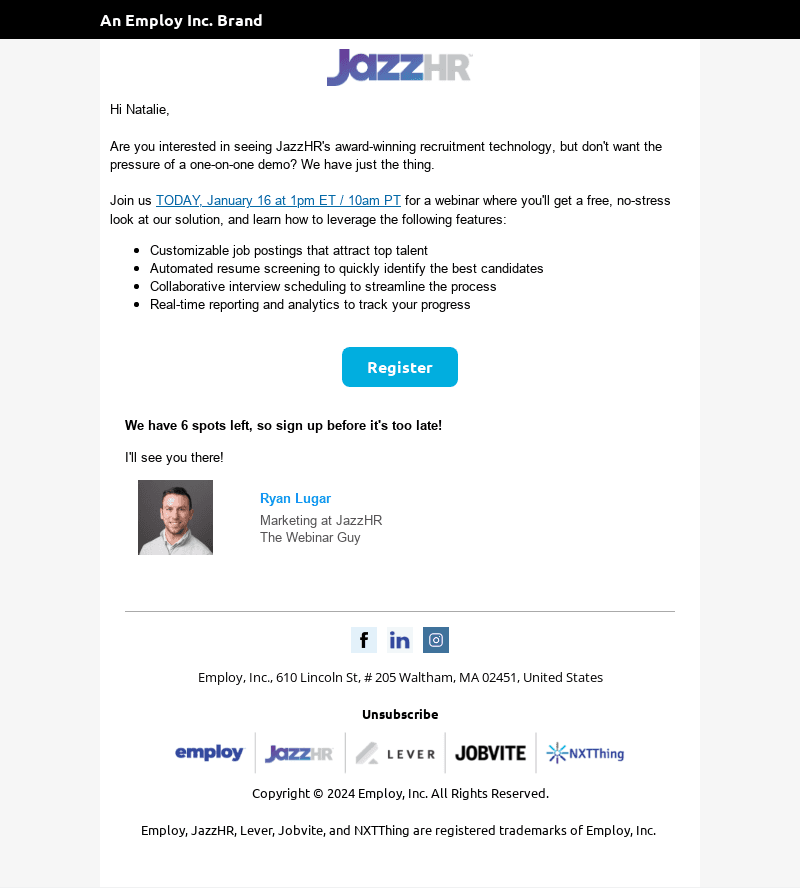 JazzHR email from Tue, Jan 16, 2024