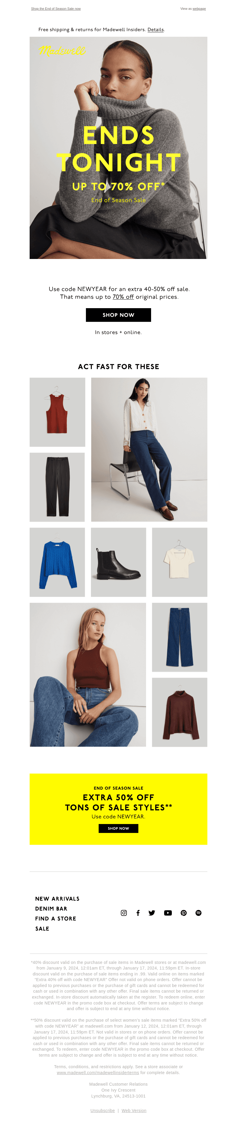 ENDS TONIGHT: up to 70% off