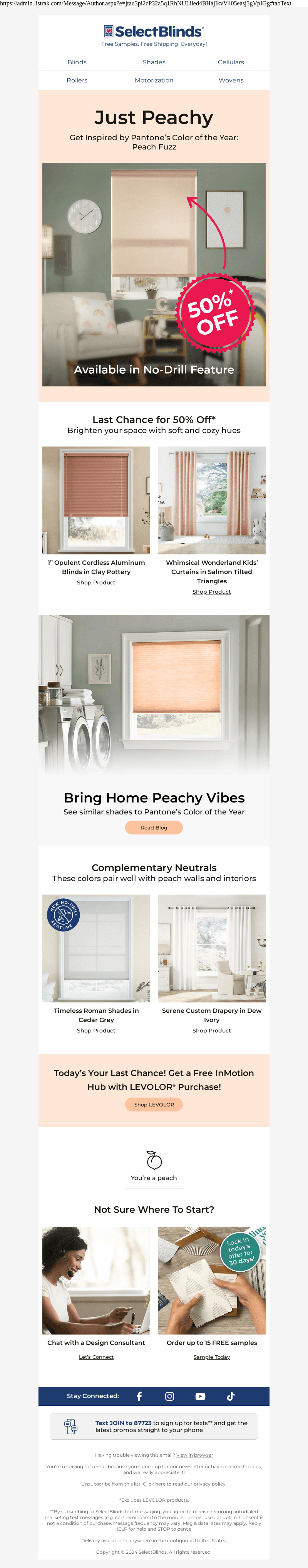 LAST DAY: Take 50% Off Blinds & Shades!