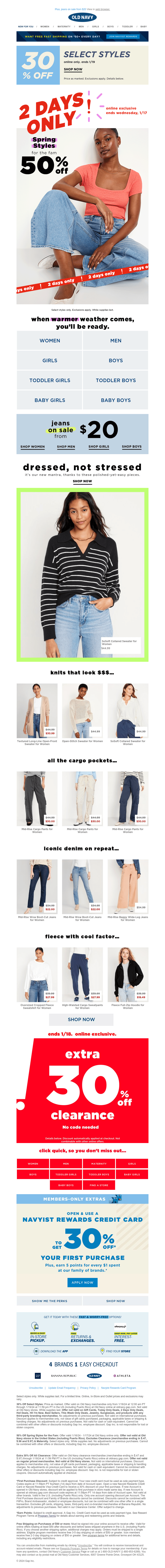 CONGRATS! You're officially getting 50% OFF spring styles