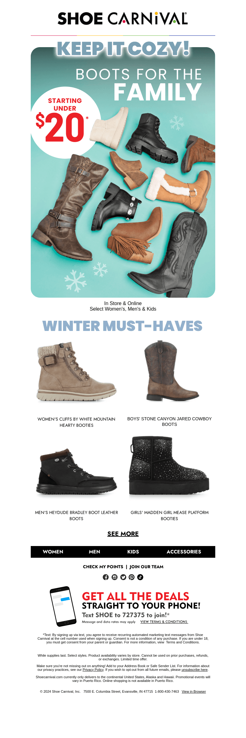 Boots starting under $20? ​