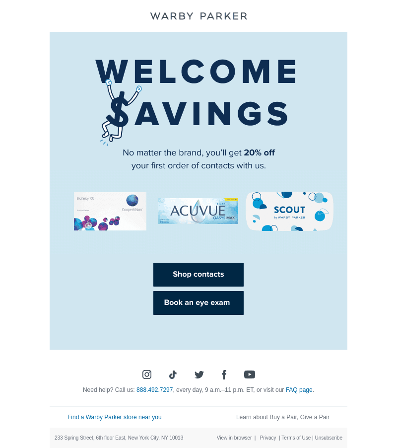 20% off your first contacts order