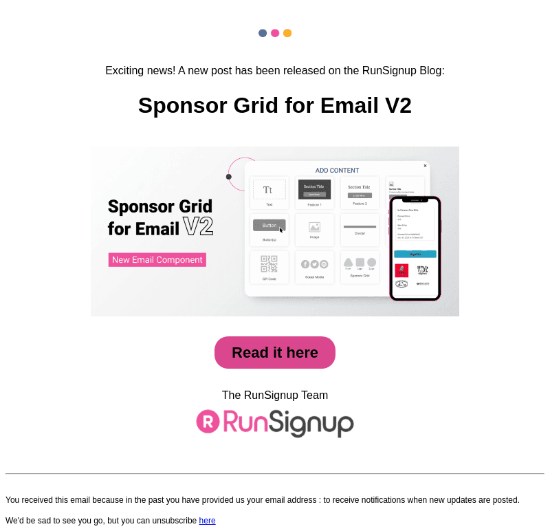 New Post! - Sponsor Grid for Email V2