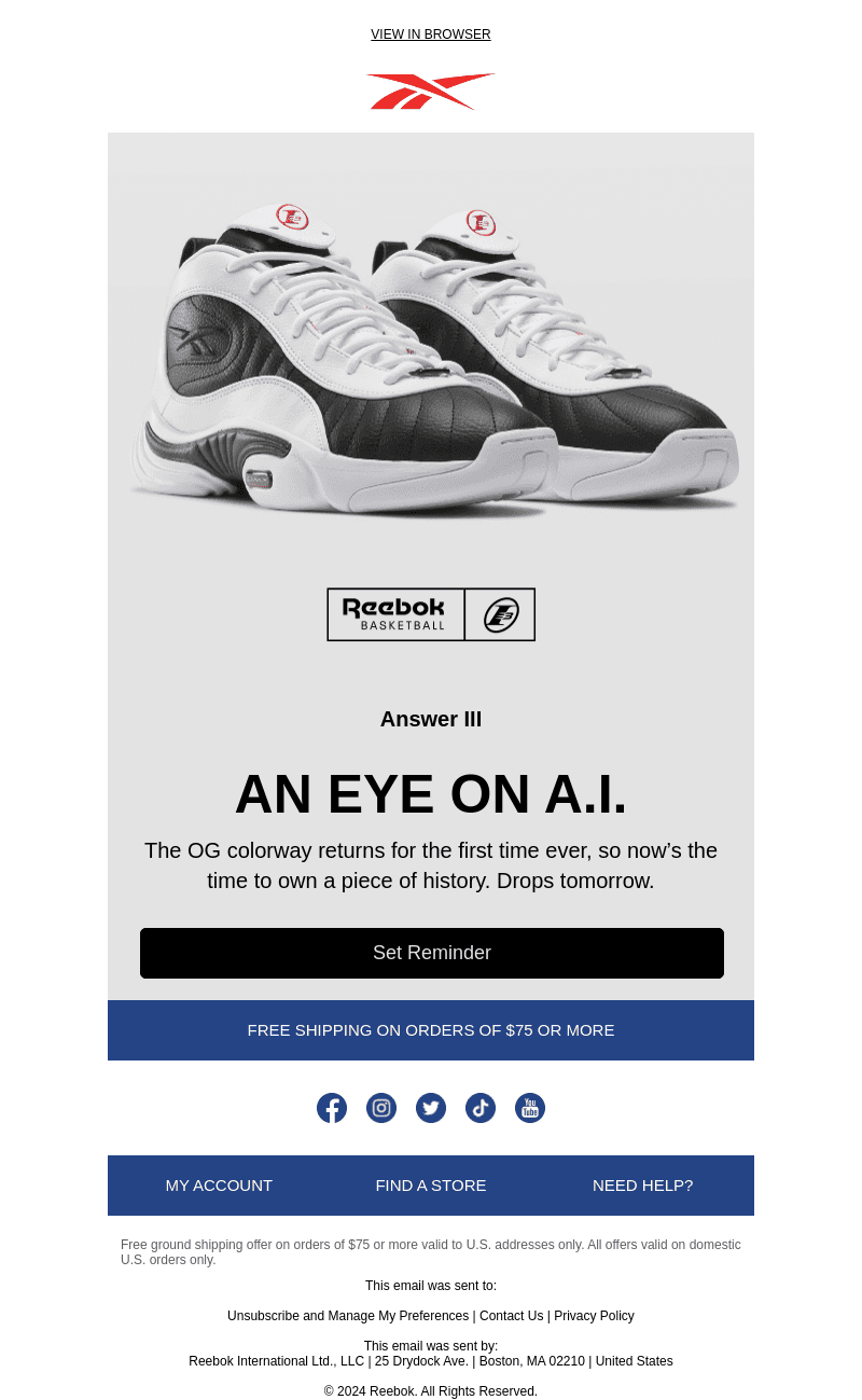 Get the OG Answer III tomorrow 🏀
