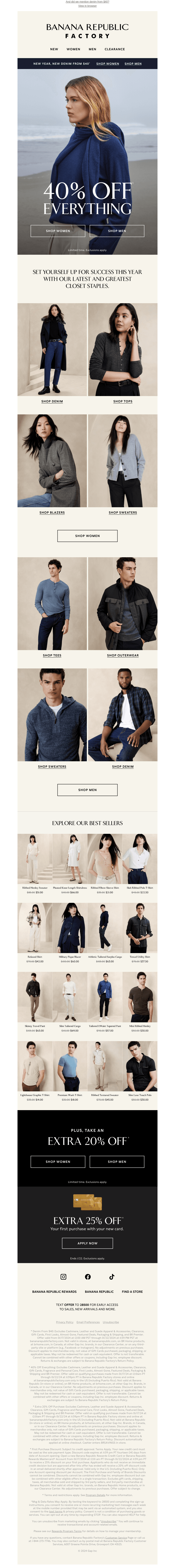 40% off new closet staples