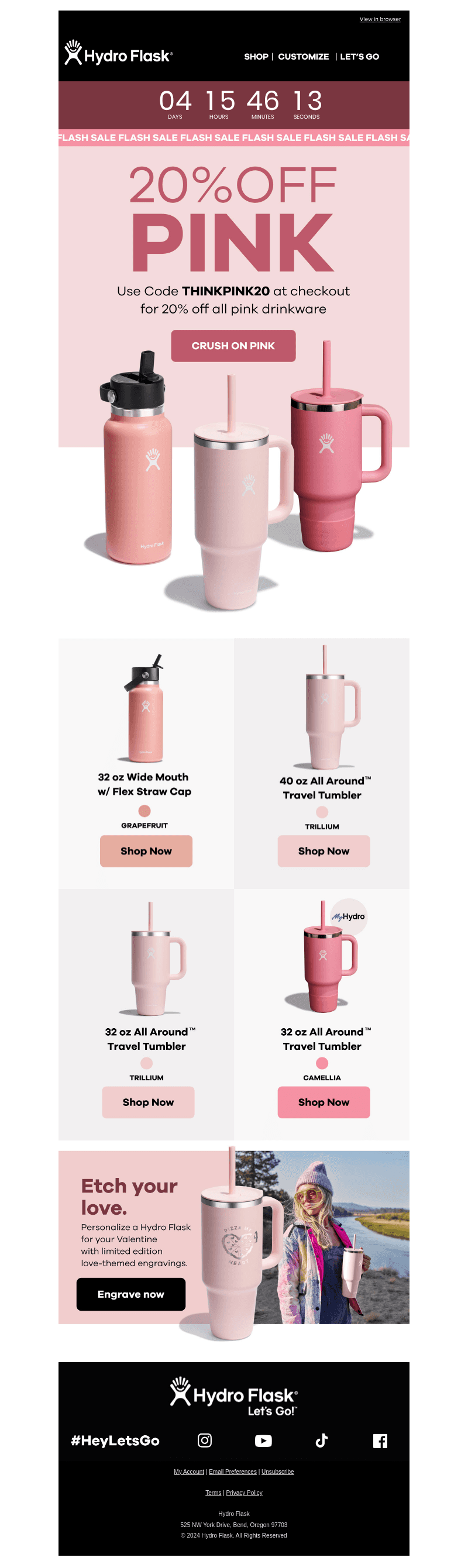FLASH SALE: 20% off everything pink 💖