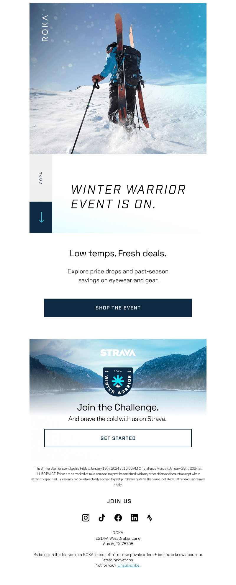 Roka Sports email from Fri, Jan 19, 2024