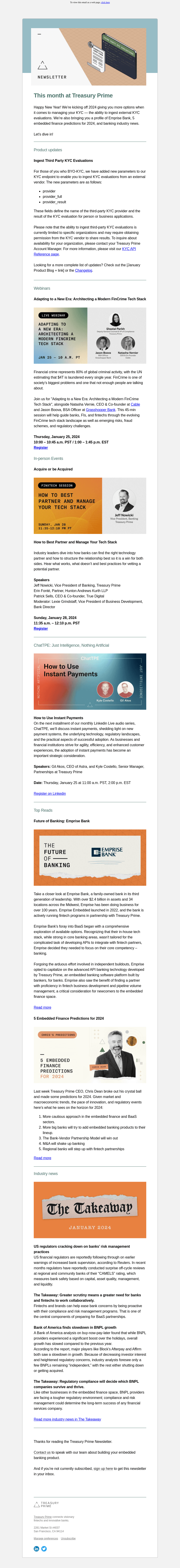 Treasury Prime email from Fri, Jan 19, 2024