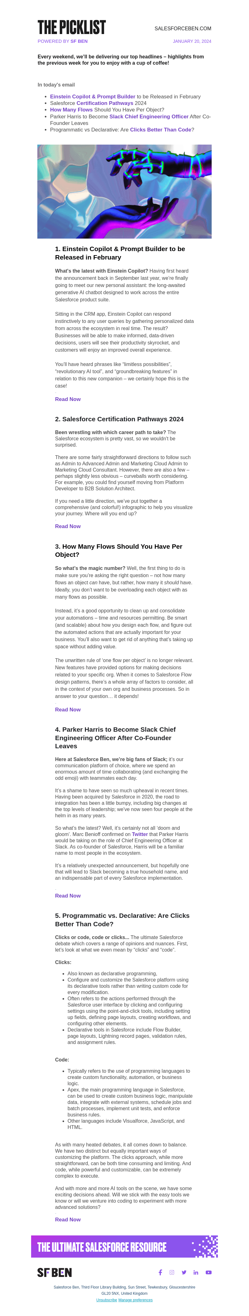 The Weekend Picklist ☕️ Einstein Copilot Updates, Cert Pathways Infographic, and Clicks vs. Code