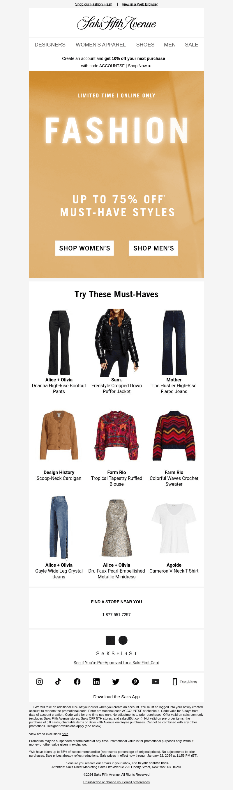 Up to 75% off inside (really)