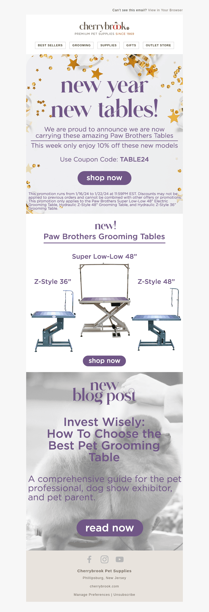End At Midnight! Get 10% A New Grooming Table