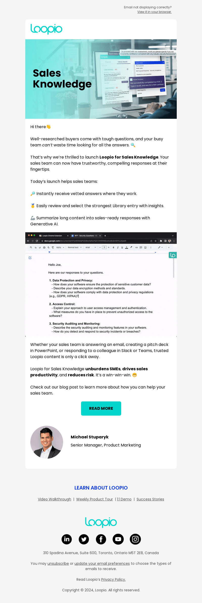 Introducing Loopio for Sales Knowledge 💰