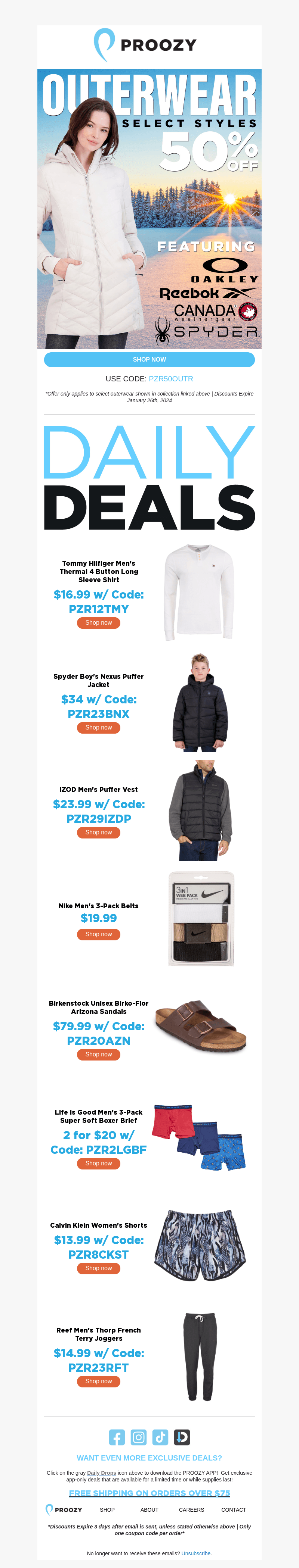 Update your winter wardrobe with half-priced outerwear!