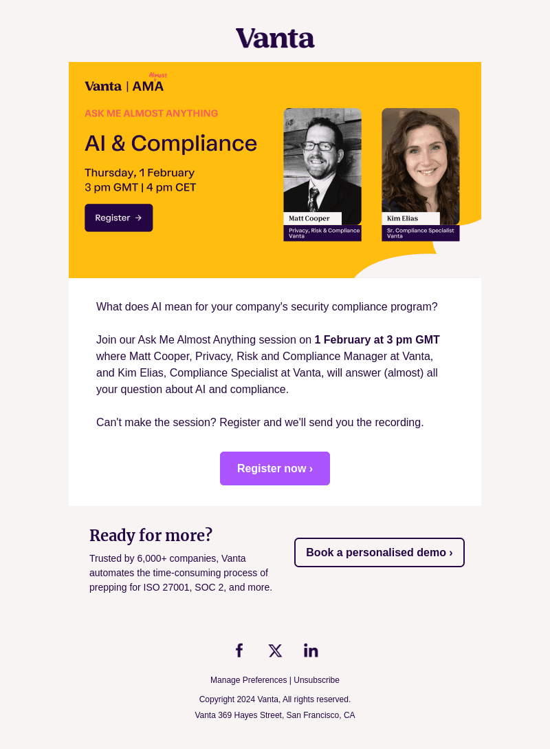 AI and Compliance: Join the AM(almost)A with Vanta