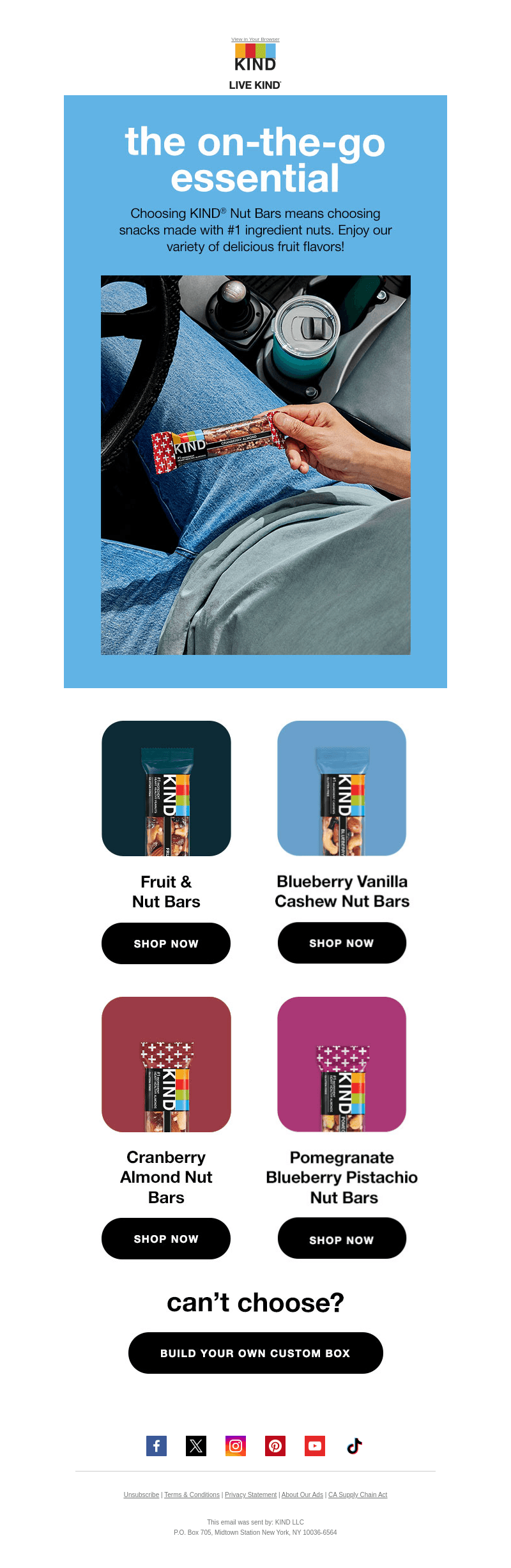 Phone. Wallet. Keys. KIND bar.