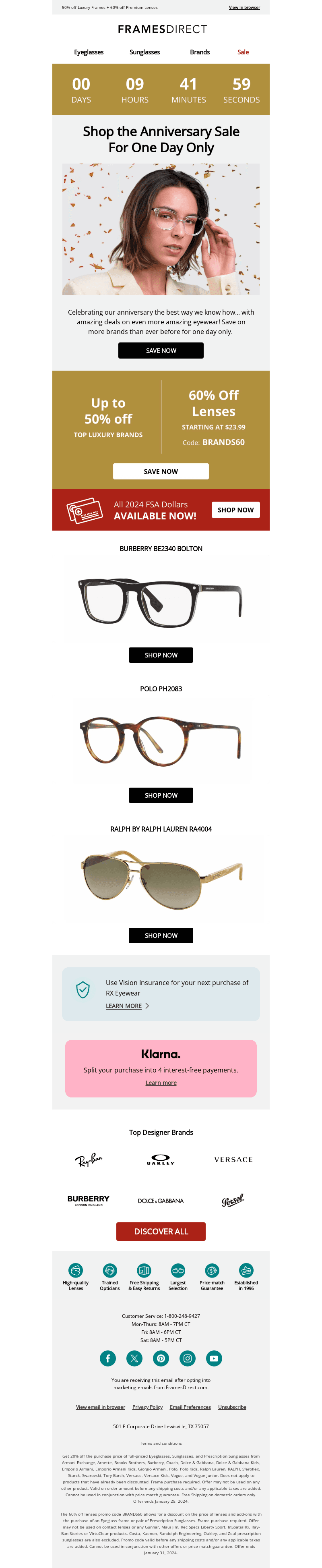 FramesDirect email from Thu, Jan 25, 2024