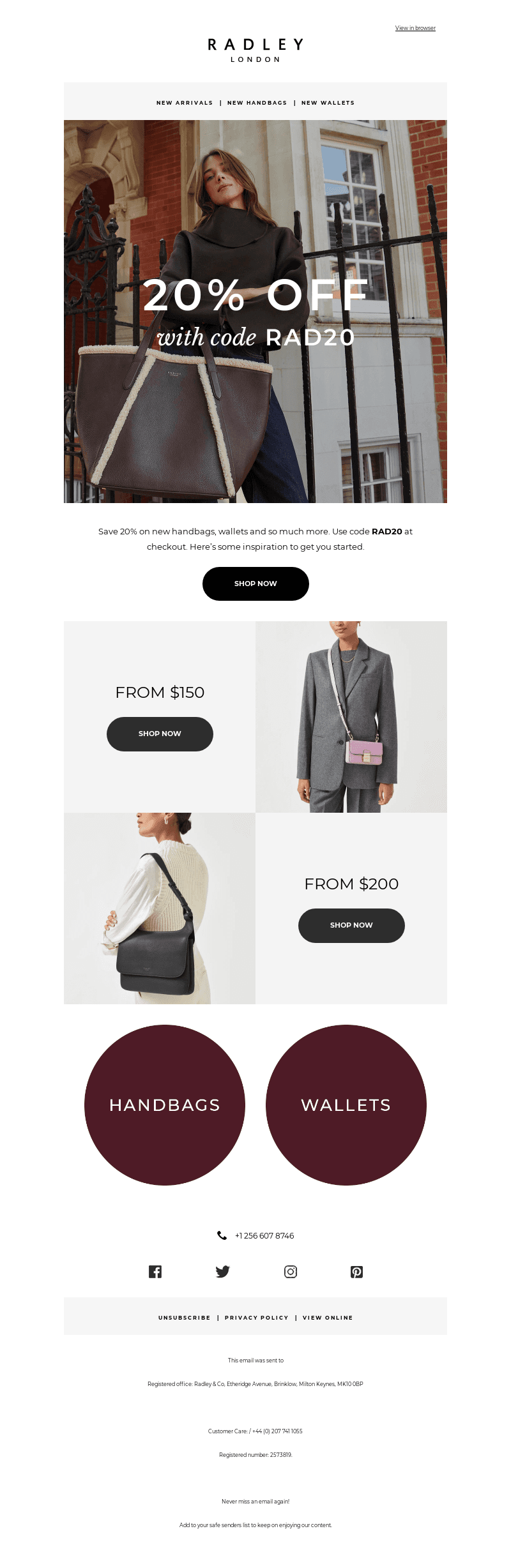 20% off: styles from $150