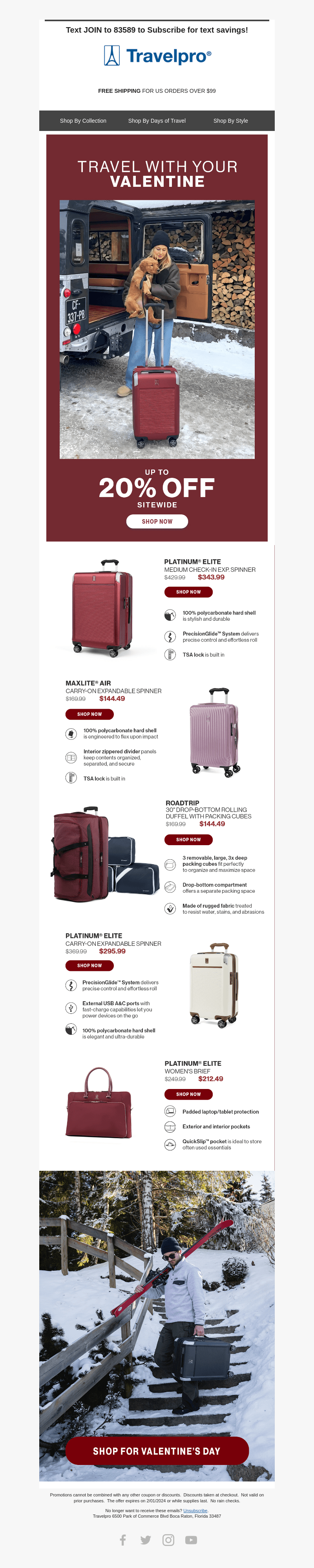 Travelpro Products email from Fri, Jan 26, 2024