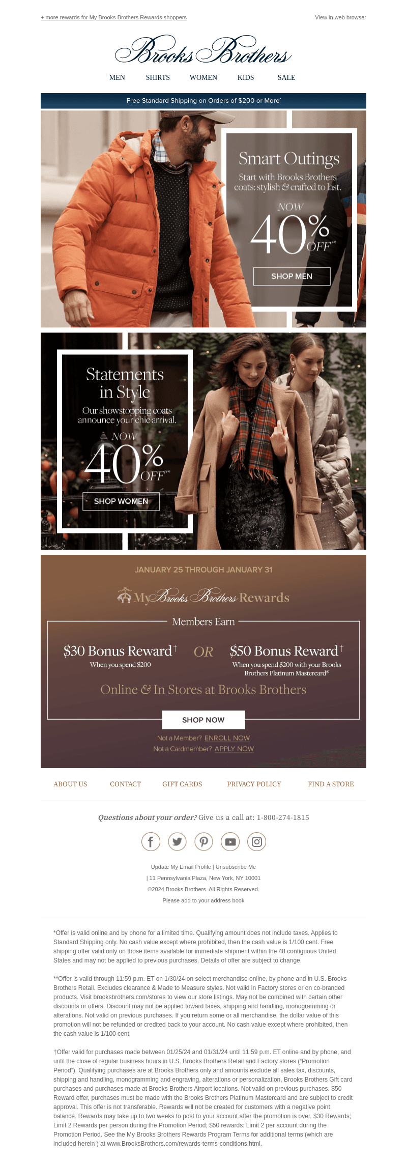40% off first-impression-making coats
