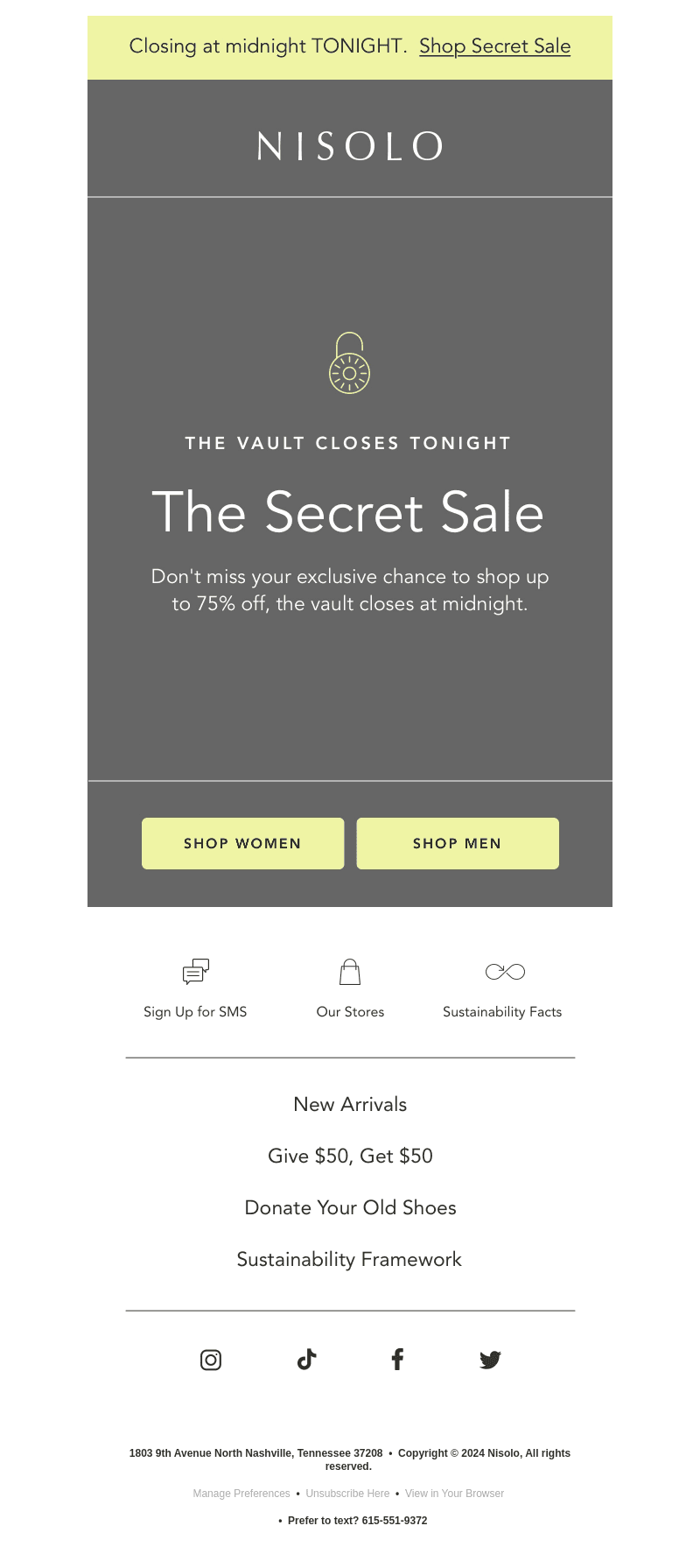 UP TO 75% OFF ENDS TONIGHT!