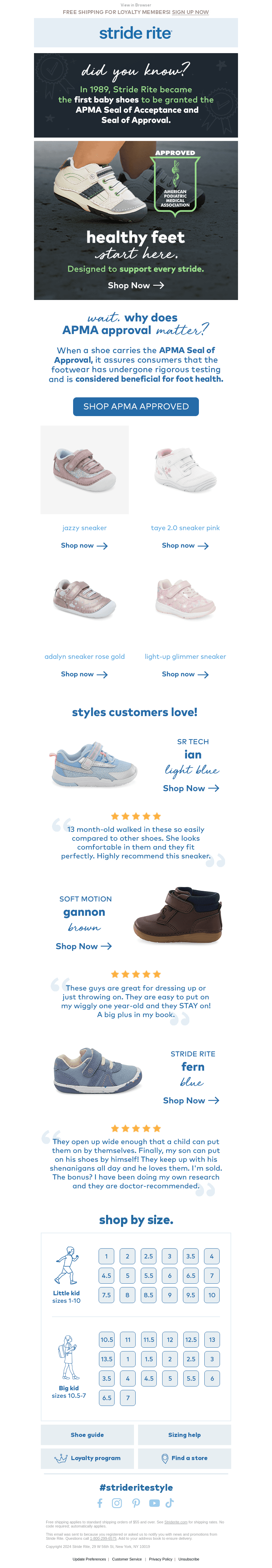 Stride Rite email from Mon, Jan 29, 2024