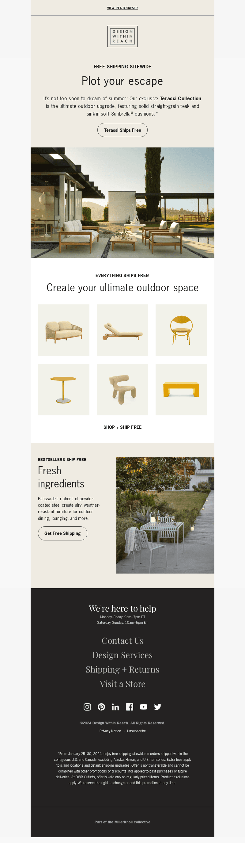 Plot your warm weather escape with Free Shipping