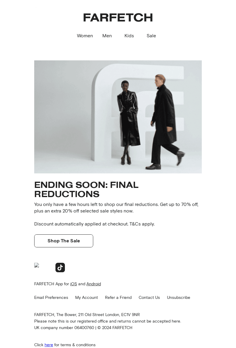 Ending soon: up to 70% off, plus an extra 20%