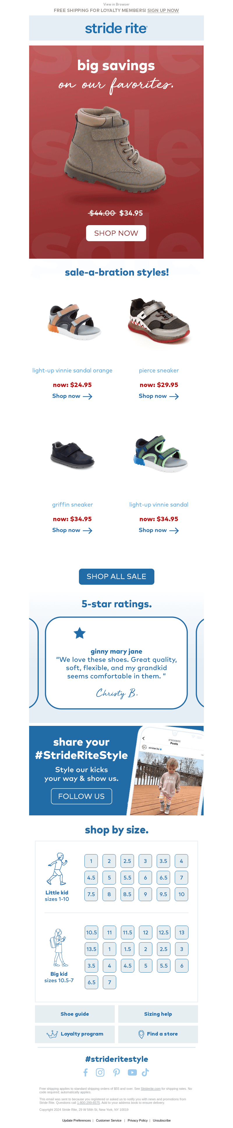 Stride Rite email from Thu, Feb 1, 2024
