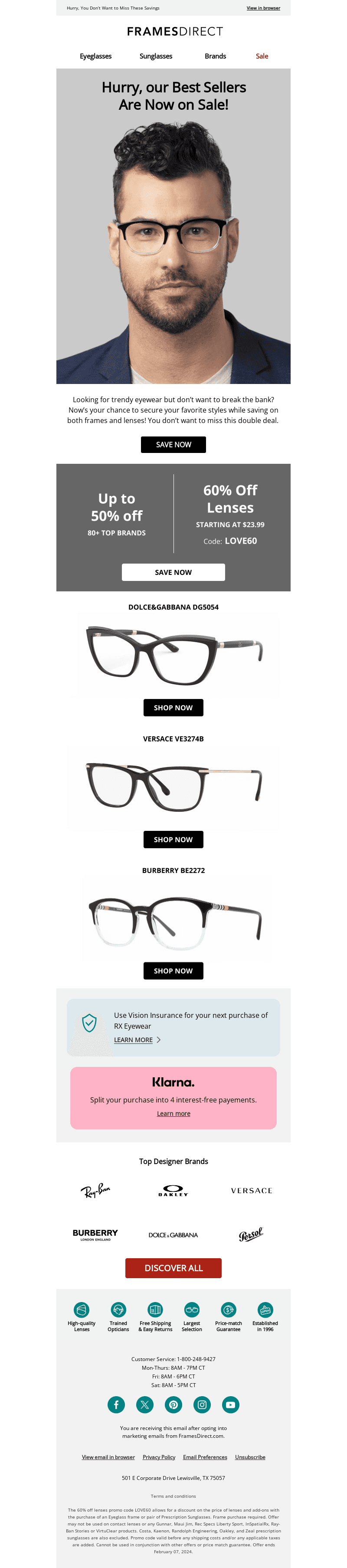 Double Deal: Up to 50% off Designer Frames + 60% off Lenses