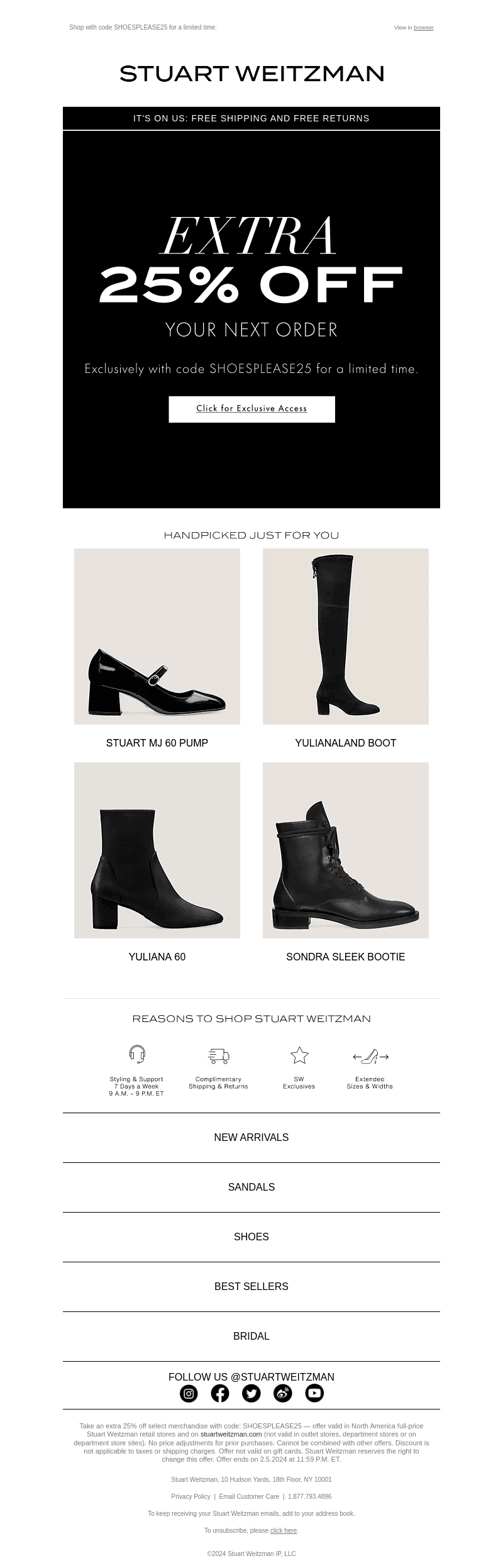 Your Email Exclusive Offer: Extra 25% Off + New Styles Added