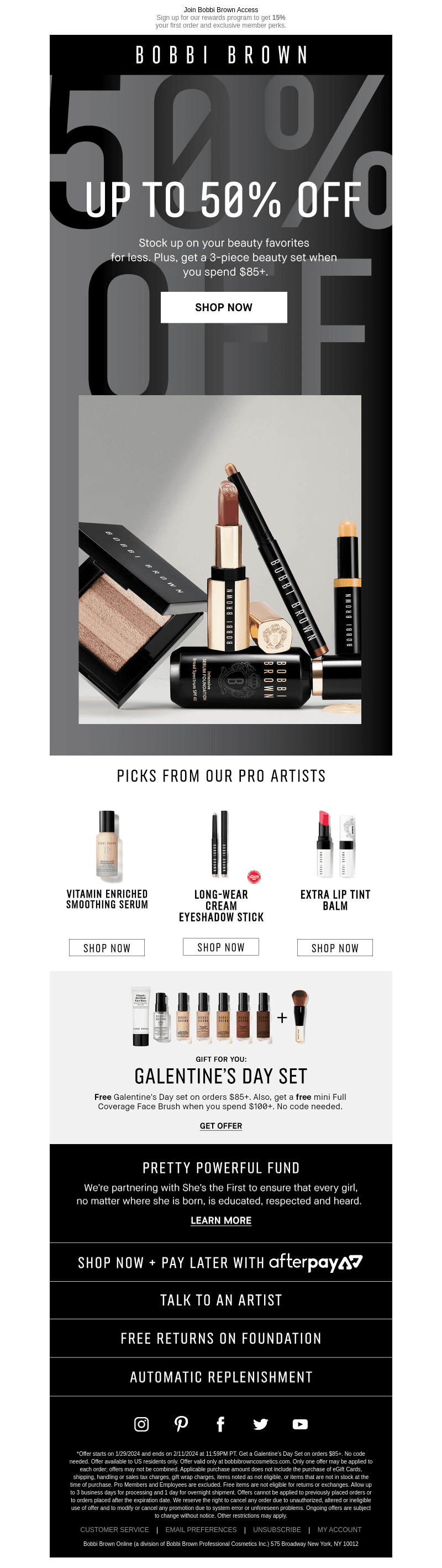 Ends tonight: up to 50% off