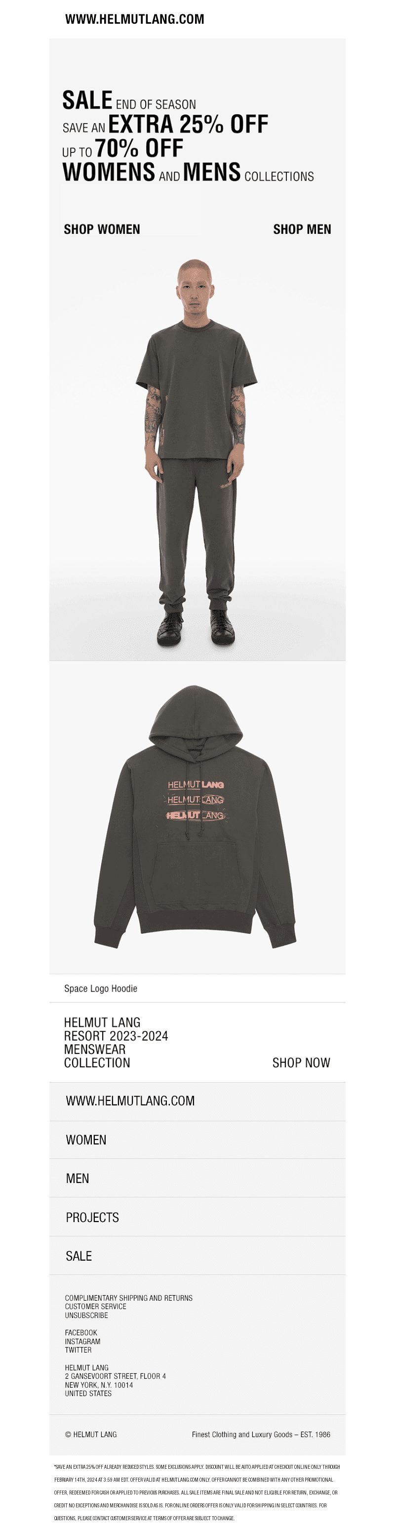 Helmut Lang Space Logo