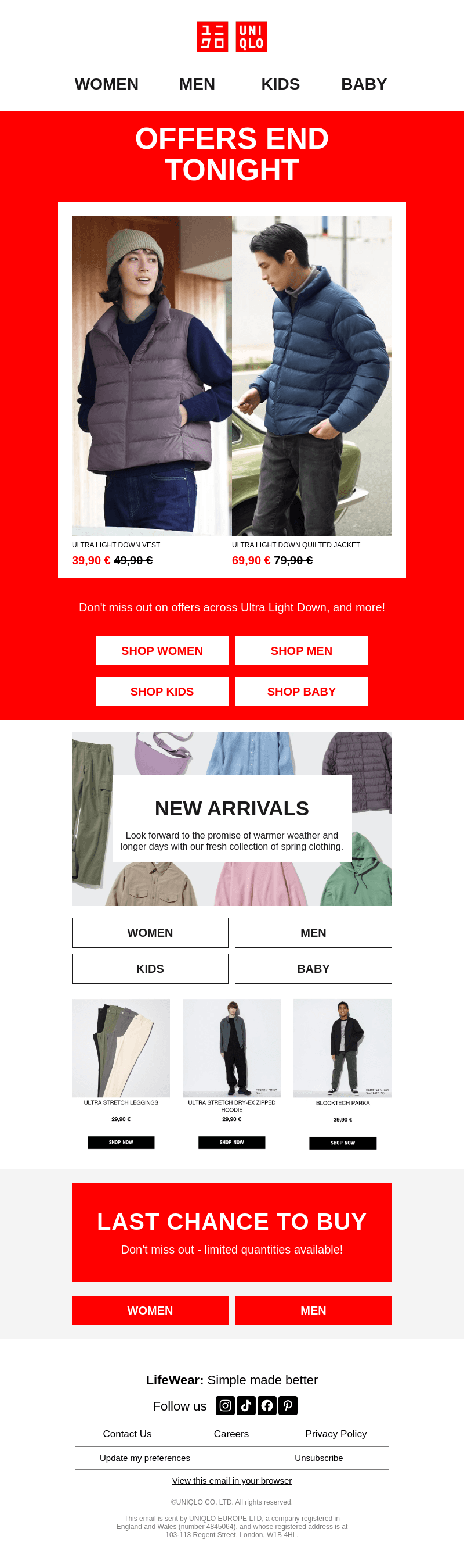 UNIQLO email from Sun, Feb 4, 2024