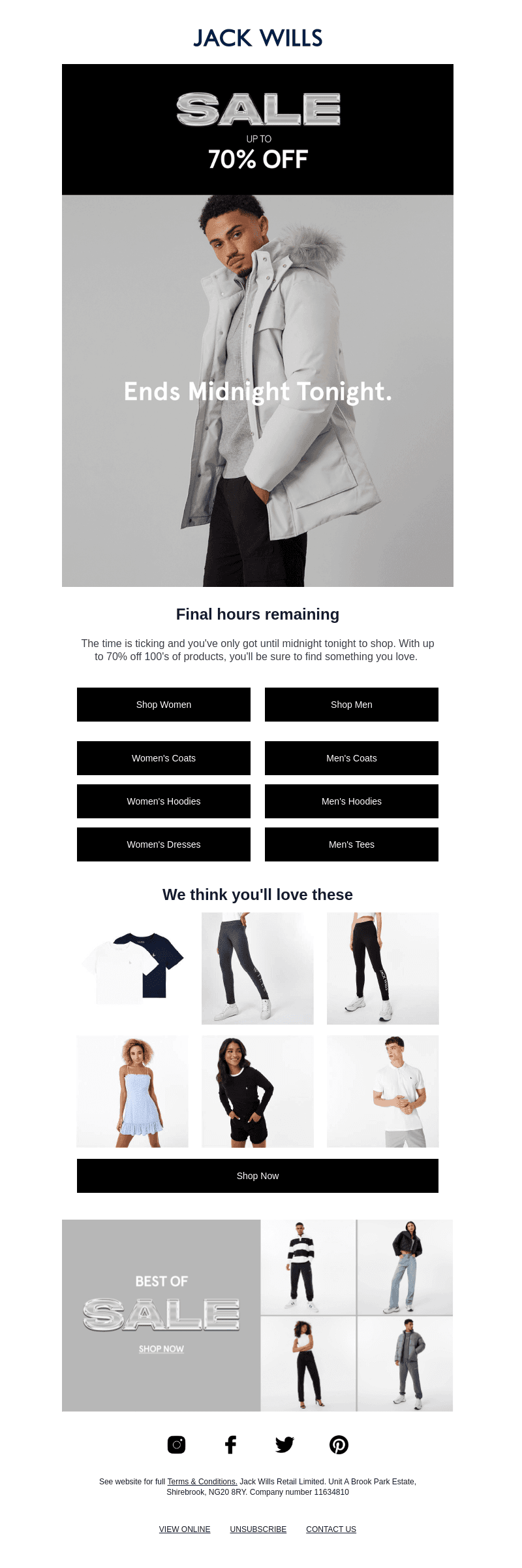 SALE ENDS MIDNIGHT TONIGHT