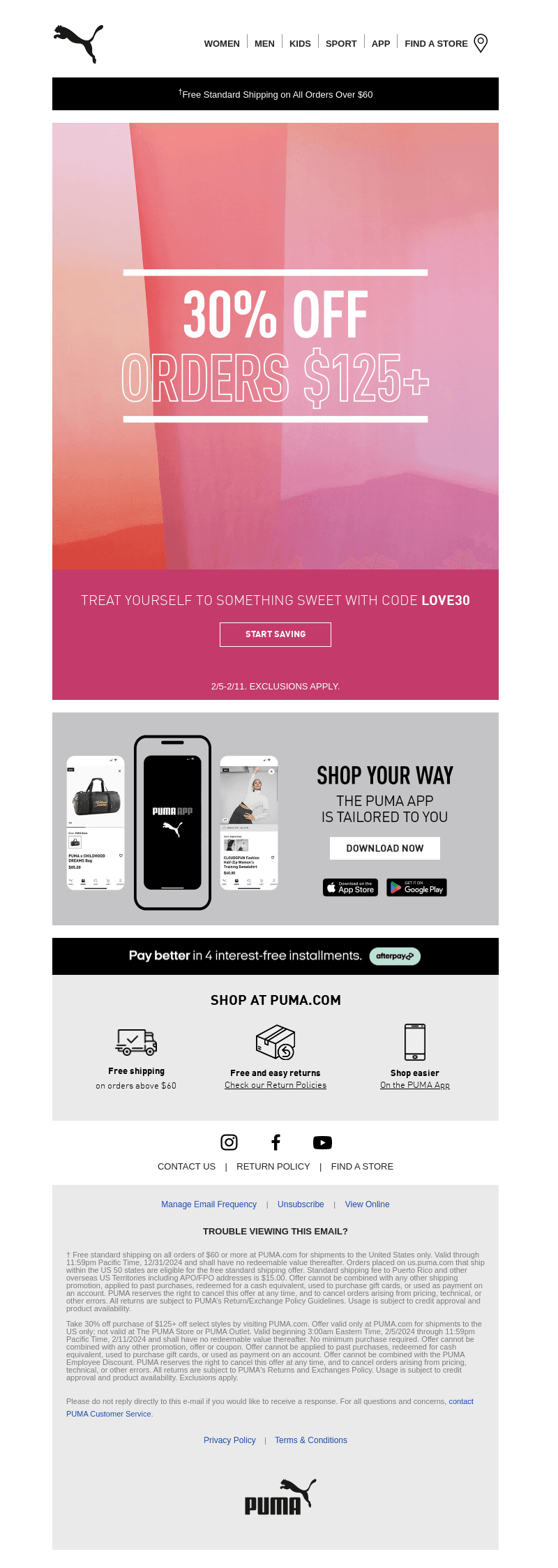 Save Up To 30% Off Orders $125+