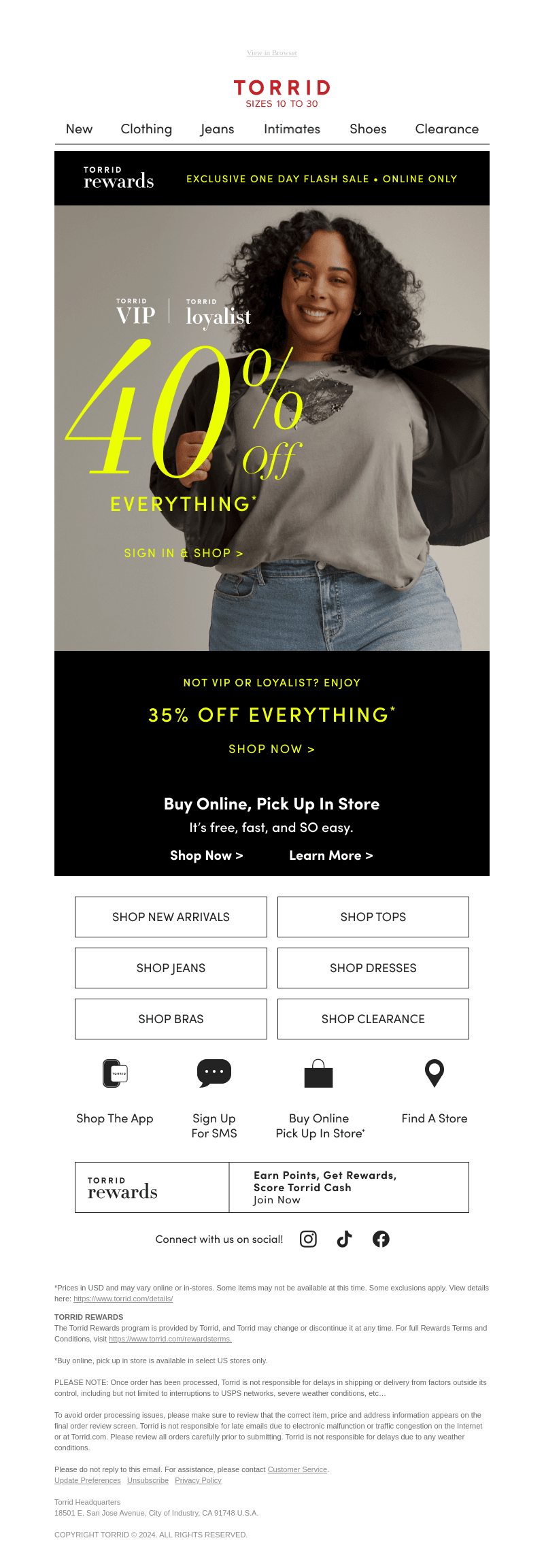 ONE DAY ONLY: 40% off for VIPs and Loyalists...