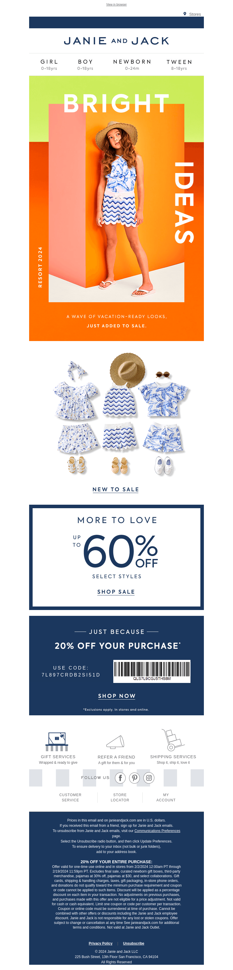 Just because: 20% off your purchase