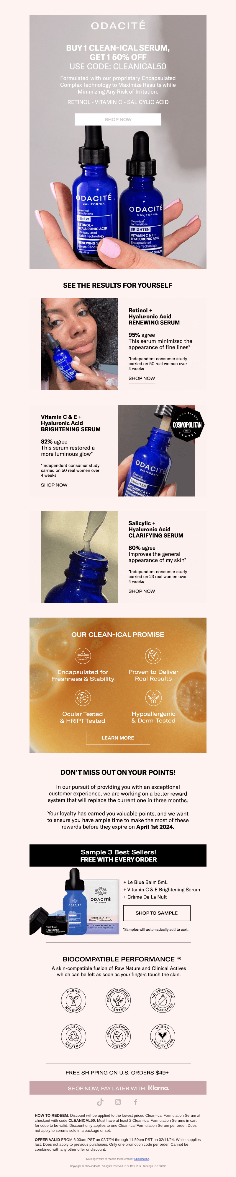 Get 50% off your second Clean-ical Serum!